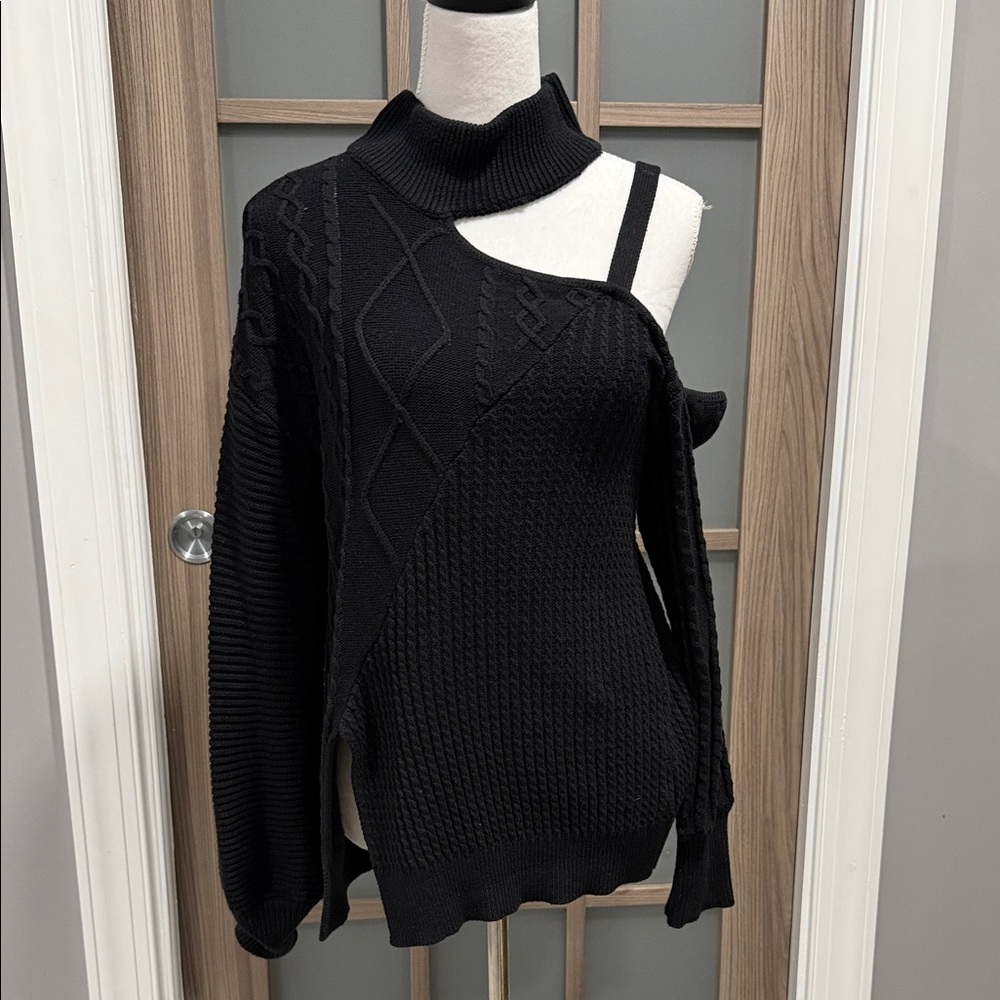 Fashion Nova Black Off-the-Shoulder Sweater